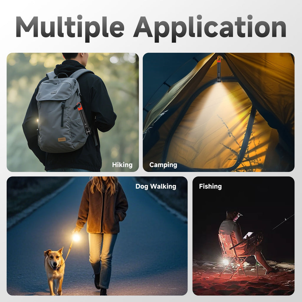 TOPEX LED Torch Rechargeable, 800 Lumens, 600M Super Bright Adjustable Focus Flashlight, 9 Lighting Modes, Waterproof Torch for Camping, Outdoor