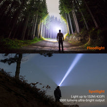 Load image into Gallery viewer, TOPEX Headlamp Rechargeable Head Torch, 1000 Lumens Waterproof LED Headlight with Red Lights, 11 Light Modes, Motion Sensor Control for Camping, Hiking, Outdoor