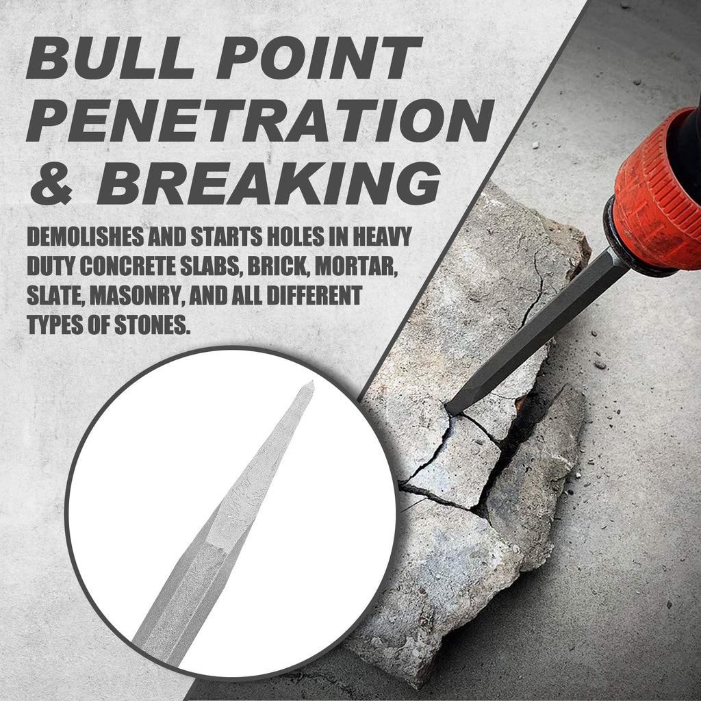 TOPEX 17 Piece SDS PLUS Rotary Hammer Drill Bits Set & Chisel Bits Hole Tool Set