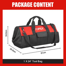 Load image into Gallery viewer, TOPEX 24 Inch Tool Bag, Multi-pocket Tool Organiser, Roomy Storage Space Tool Tote Bag with Padded Handle and Adjustable Shoulder, for home and workshop