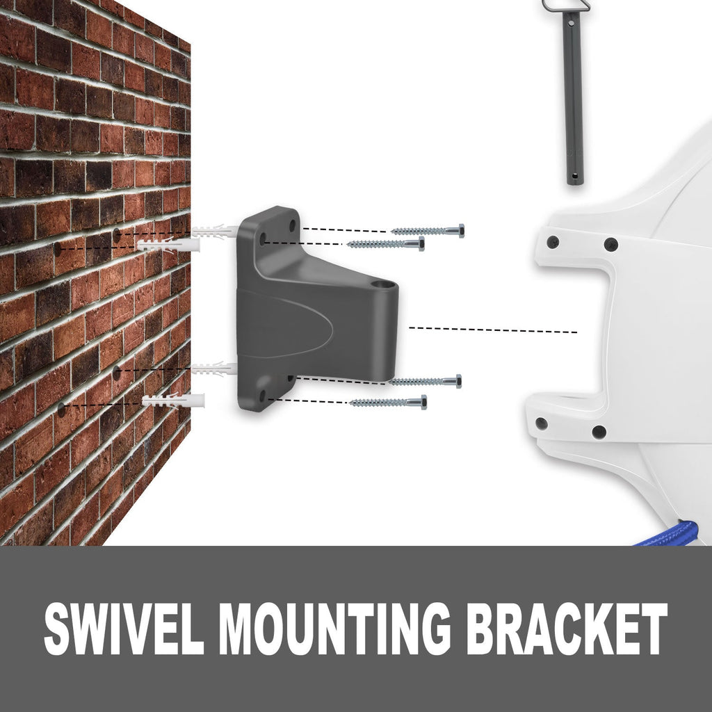 TOPEX 20M Air Hose Reel, 15 Bar Max Retractable Garden Hose Reel, Wall Mounted Air Compressor Hose Reel with Quick Coupling, Auto Rewind, Any Position Stop