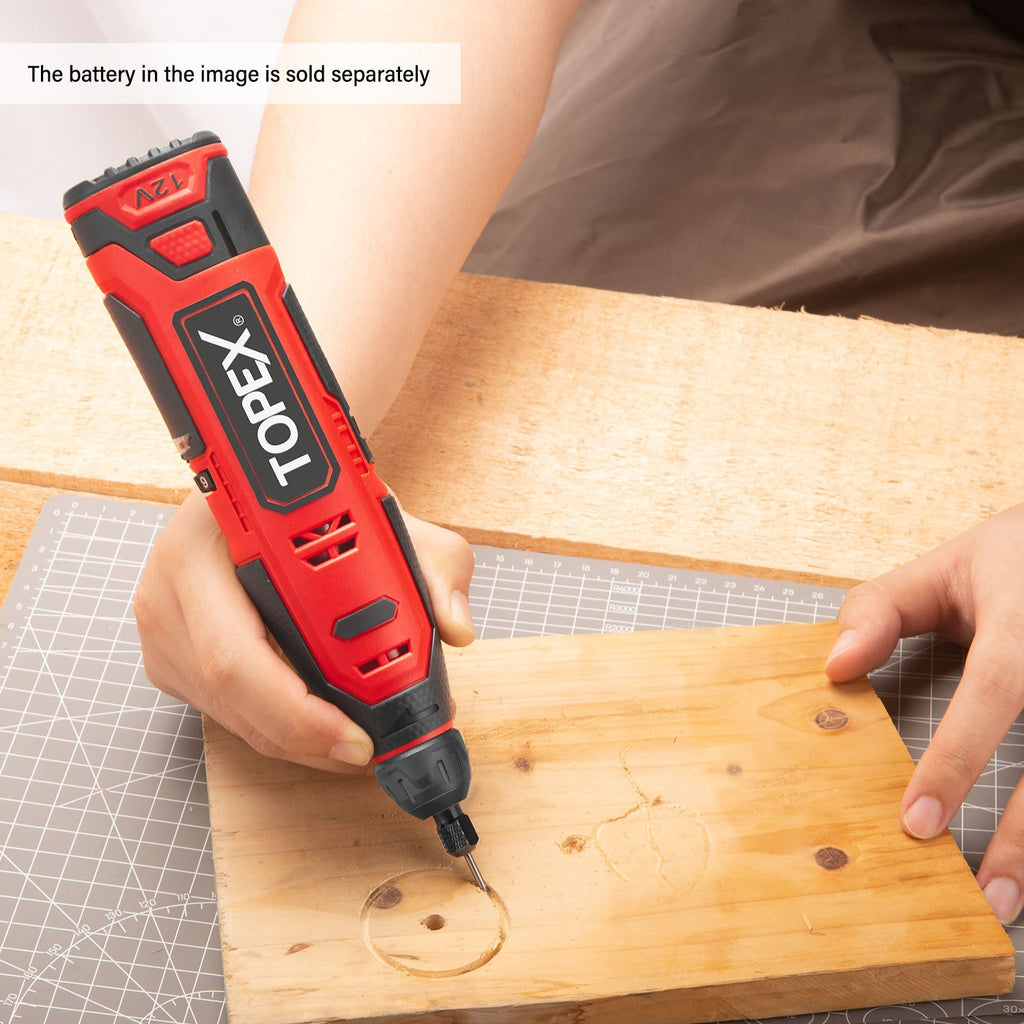 TOPEX 12V Cordless Rotary Tool Speed 5000-25000rpm Carving tool Set Grinding tool Kit - Skin Only