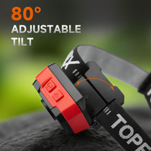 Load image into Gallery viewer, TOPEX Headlamp Rechargeable Head Torch, 1000 Lumens Waterproof LED Headlight with Red Lights, 11 Light Modes, Motion Sensor Control for Camping, Hiking, Outdoor