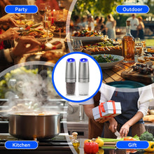 Load image into Gallery viewer, Stelive 2-Piece Auto Salt and Pepper Grinder Set, Auto Salt and Pepper Mills Set, Electric Salt and Pepper Shakers, with Adjustable Coarseness for Seasoning