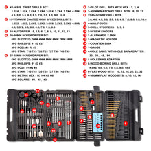 Load image into Gallery viewer, TOPEX 204PC Combination Titanium Drill Bit Set Screw Bits for Metal Wood Masonry