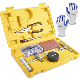 Click to zoom in MasterSpec 64pcs a Tubeless Tyre Puncture Repair Kit Universal Flat Tyre Plug Tool Set